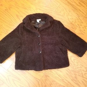 L Plush Sherpa black cropped Jacket